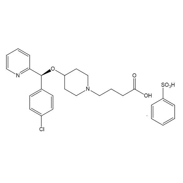 (S)-4-(4-((4-Chlorophenyl)(pyridin-2-yl)methoxy)piperidin-1-yl) butanoic acid with Benzene sulfonic acid (1:1)